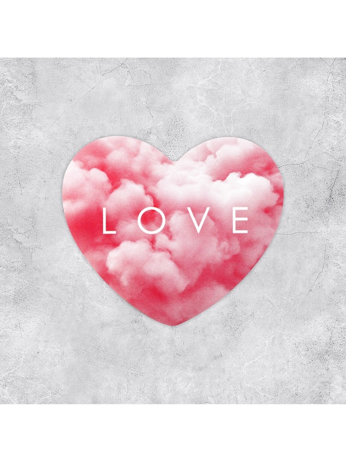 Открытка-валентинка Love, 14 февраля, облака, 7×6 см